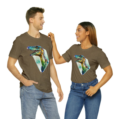 Stained Glass Velociraptor - Short Sleeve Tee
